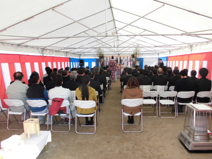 安全祈願祭　南陽市　の設営の模様