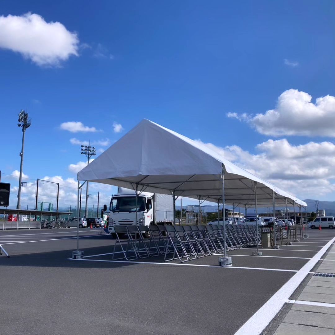 米沢総合公園にテントと音響の設営をしてきました️
今日は天気も良く、暖かいですね️