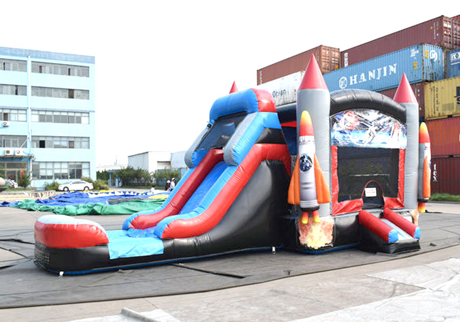 スペースコンボスライダー 宇宙モチーフ！男の子に人気のスライダー！　 フワフワ遊具、エアードーム、フワフワドーム、フアフア　エアー遊具のレンタル商品のご紹介