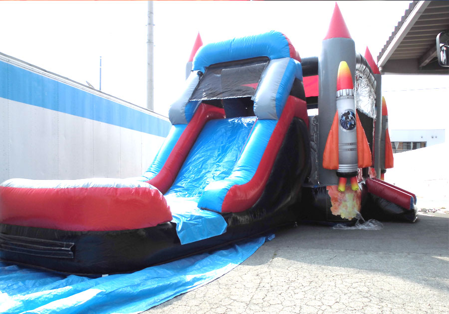 スペースコンボスライダー 宇宙モチーフ！男の子に人気のスライダー！　 フワフワ遊具、エアードーム、フワフワドーム、フアフア　エアー遊具のレンタル商品のご紹介
