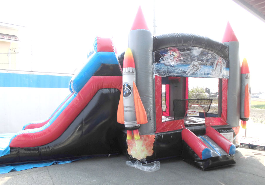 スペースコンボスライダー 宇宙モチーフ！男の子に人気のスライダー！　 フワフワ遊具、エアードーム、フワフワドーム、フアフア　エアー遊具のレンタル商品のご紹介
