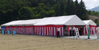 地鎮祭　起工式　竣工式　安全祈願祭　の設営の模様