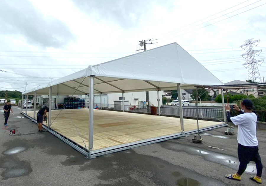 アルスマートテント。床板で施工したアルスマートテント