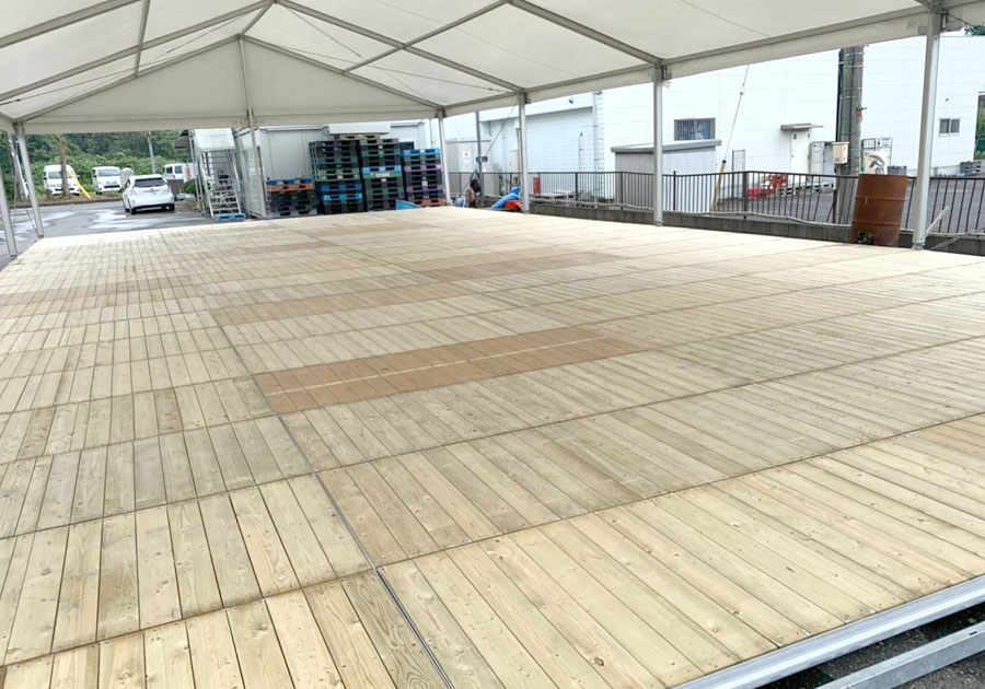 アルスマートテント。床板で施工したアルスマートテント