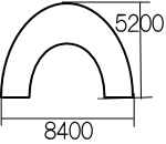 サイズ　エアーアーチ　大　8.4 m × 5.2 m