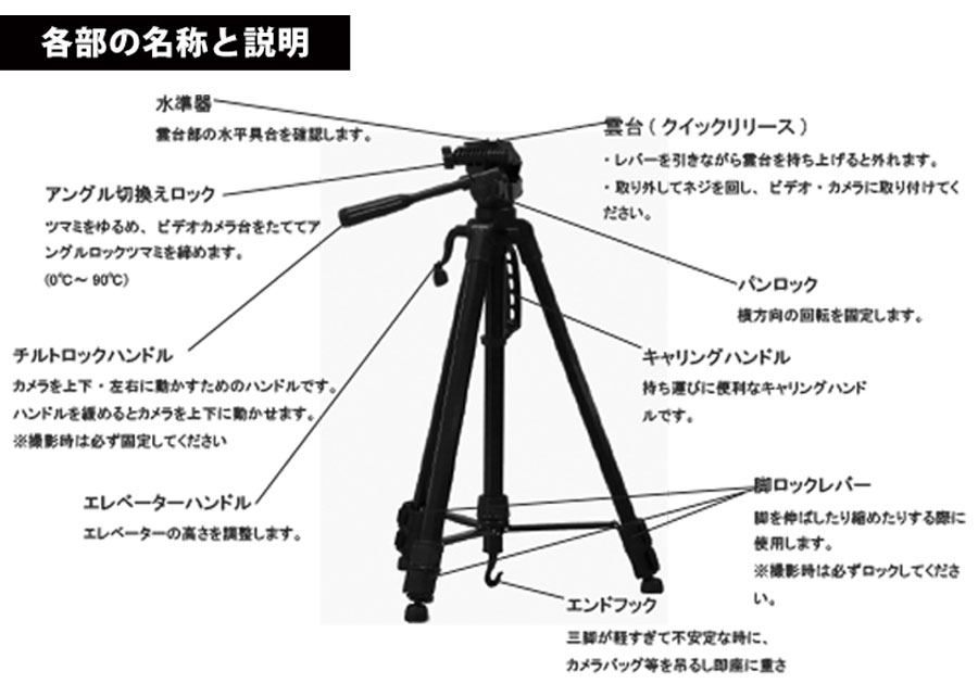 サーモグラフィーハンディタイプ専用三脚 サーモグラフィー用三脚をご用意しました。最大高1.7m　耐荷重4kg
