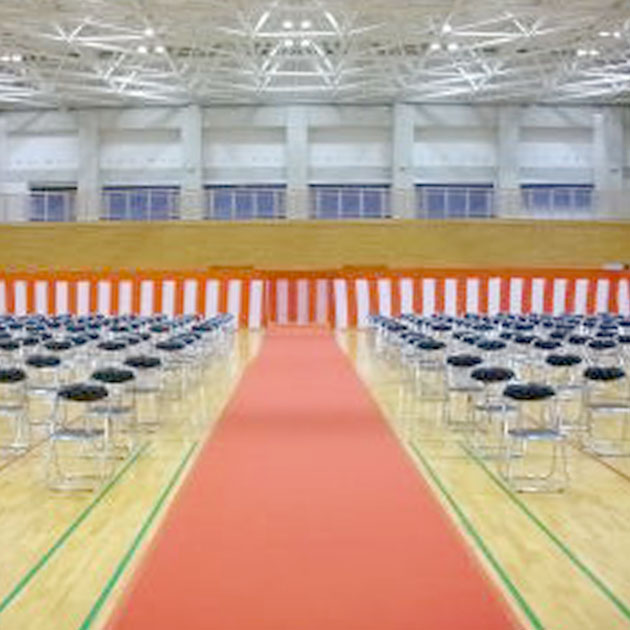 紅白幕 幕用ベースを利用した設置