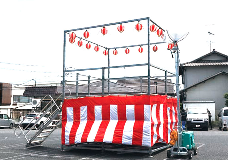 やぐら　夏祭り、盆踊り、会場の中心に！祭りの雰囲気を盛り上げます！！